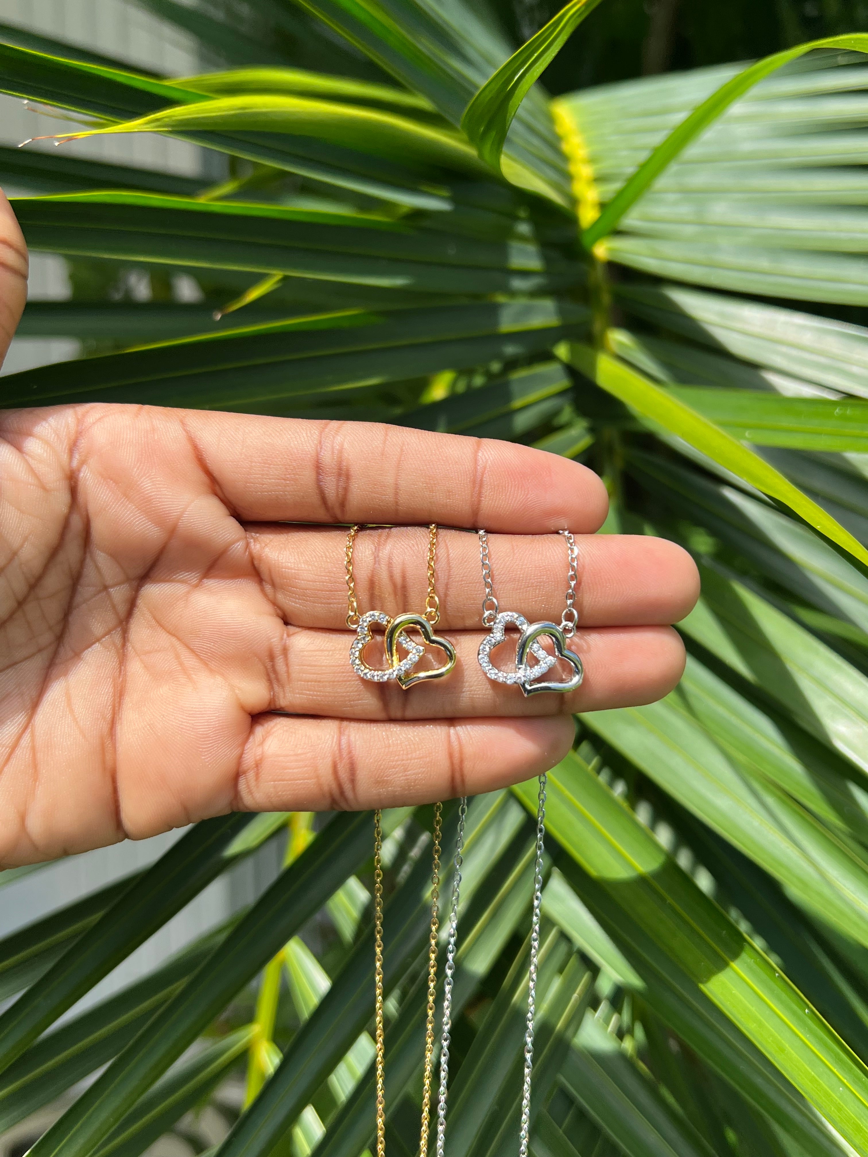 Heart Link Necklace Luxury Gems