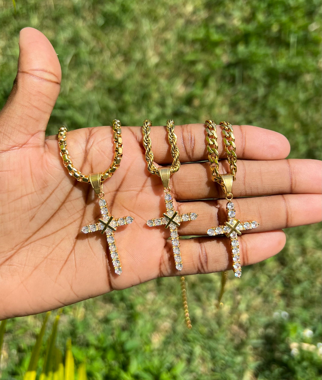 Stud Cross Necklace