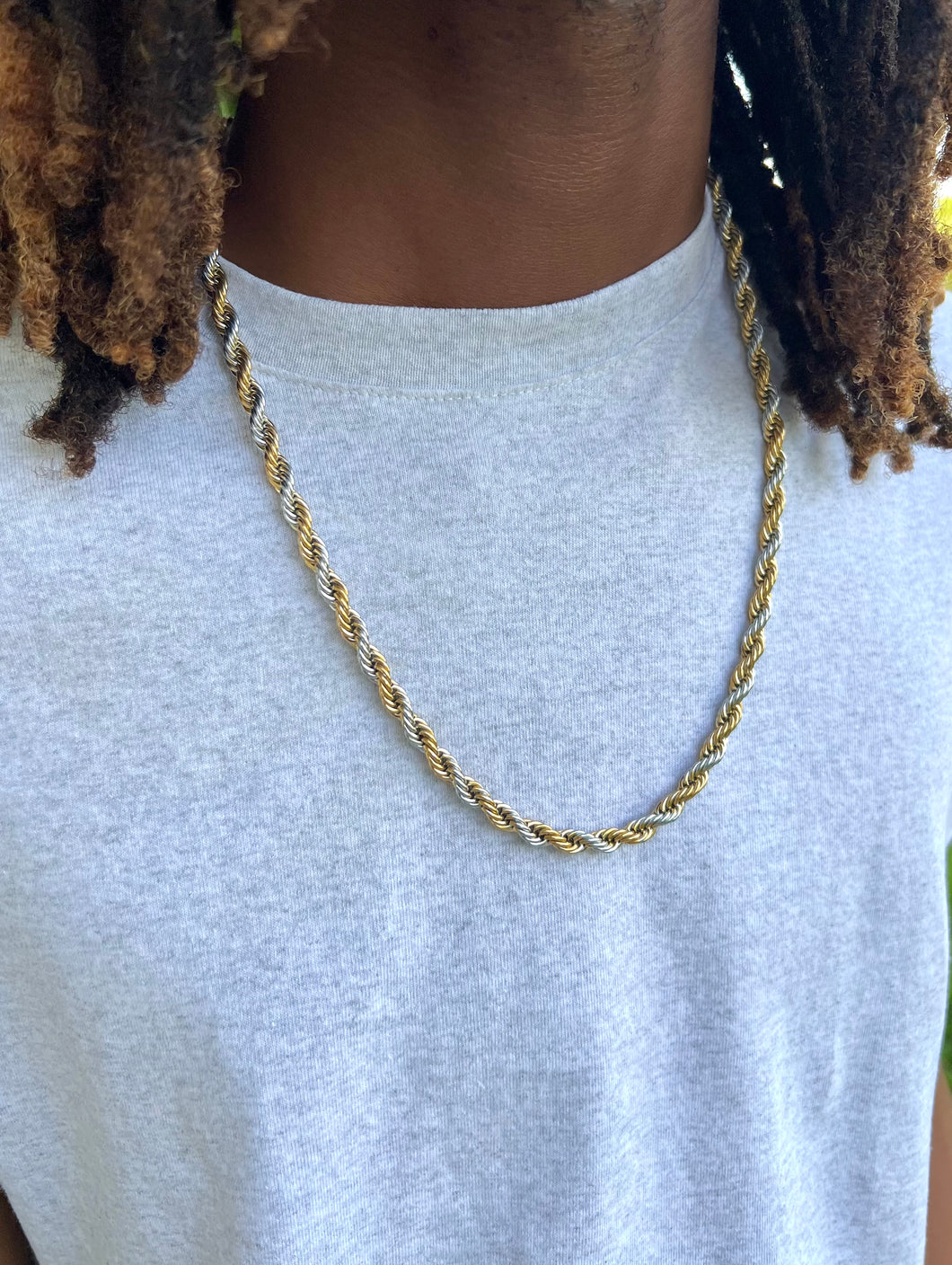 6mm Two-Tone Rope Chain