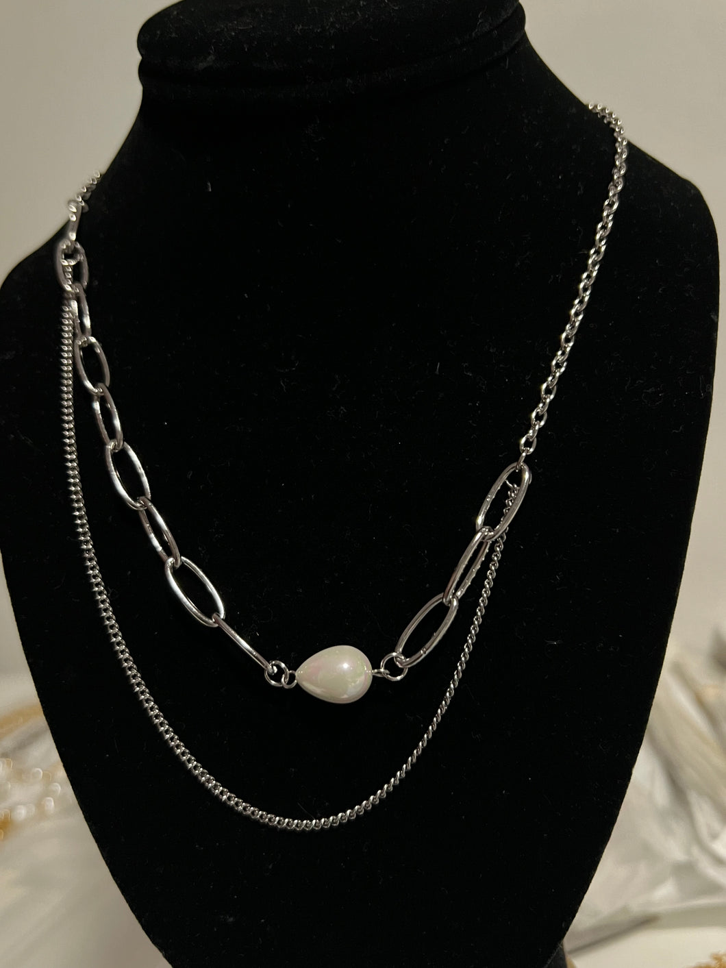 Silver Pearl Necklace