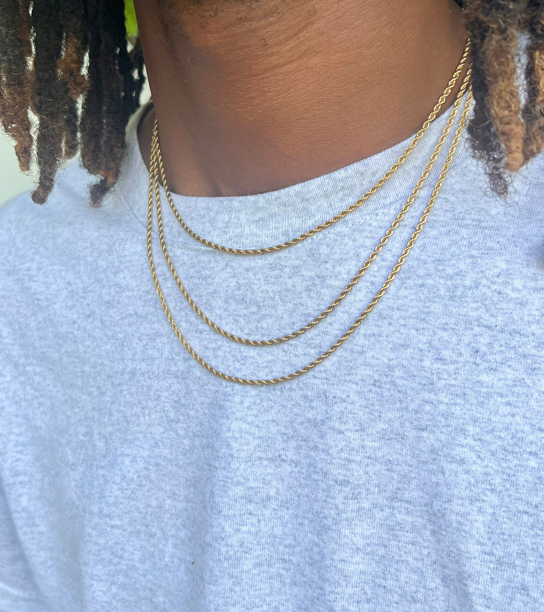 2mm Gold Rope Chain