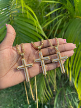 Load image into Gallery viewer, Bold Studded Cross Necklace
