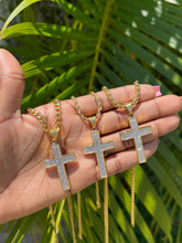 Load image into Gallery viewer, Mini Studded Cross Necklace
