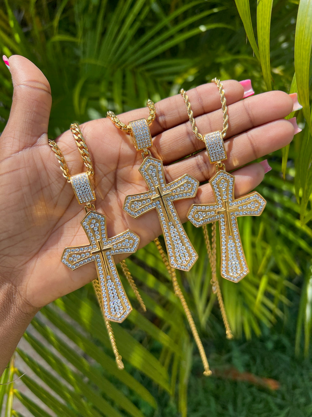 Large Gold Cross Necklace