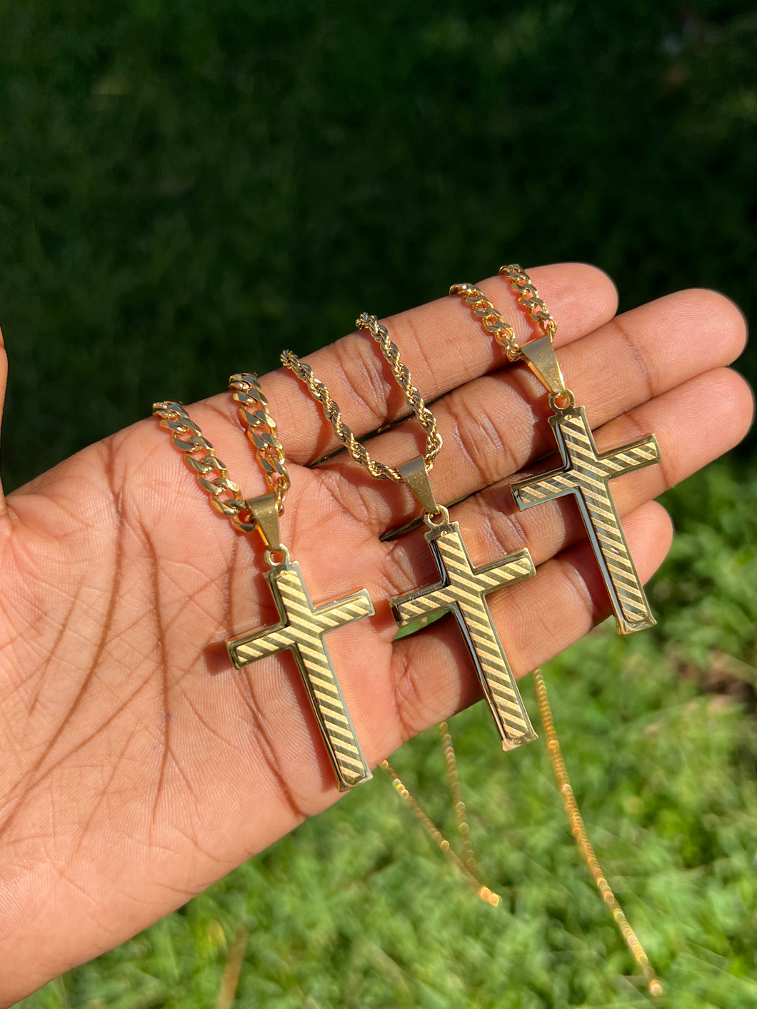 Tiger Stripe Cross Necklace