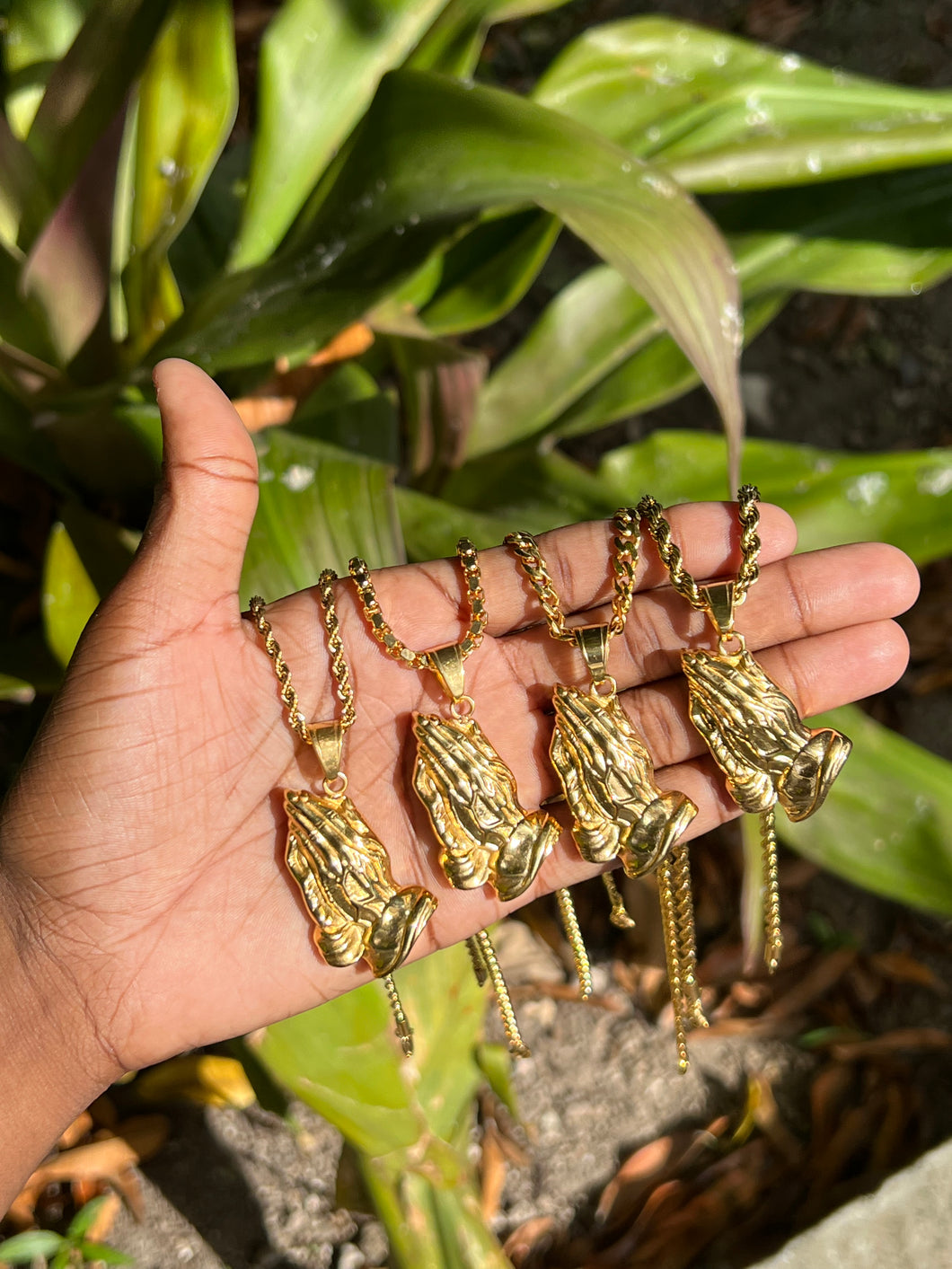 Mens Prayer Hands Necklace