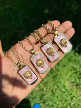 Load image into Gallery viewer, Pink Infused Lion Head Necklace
